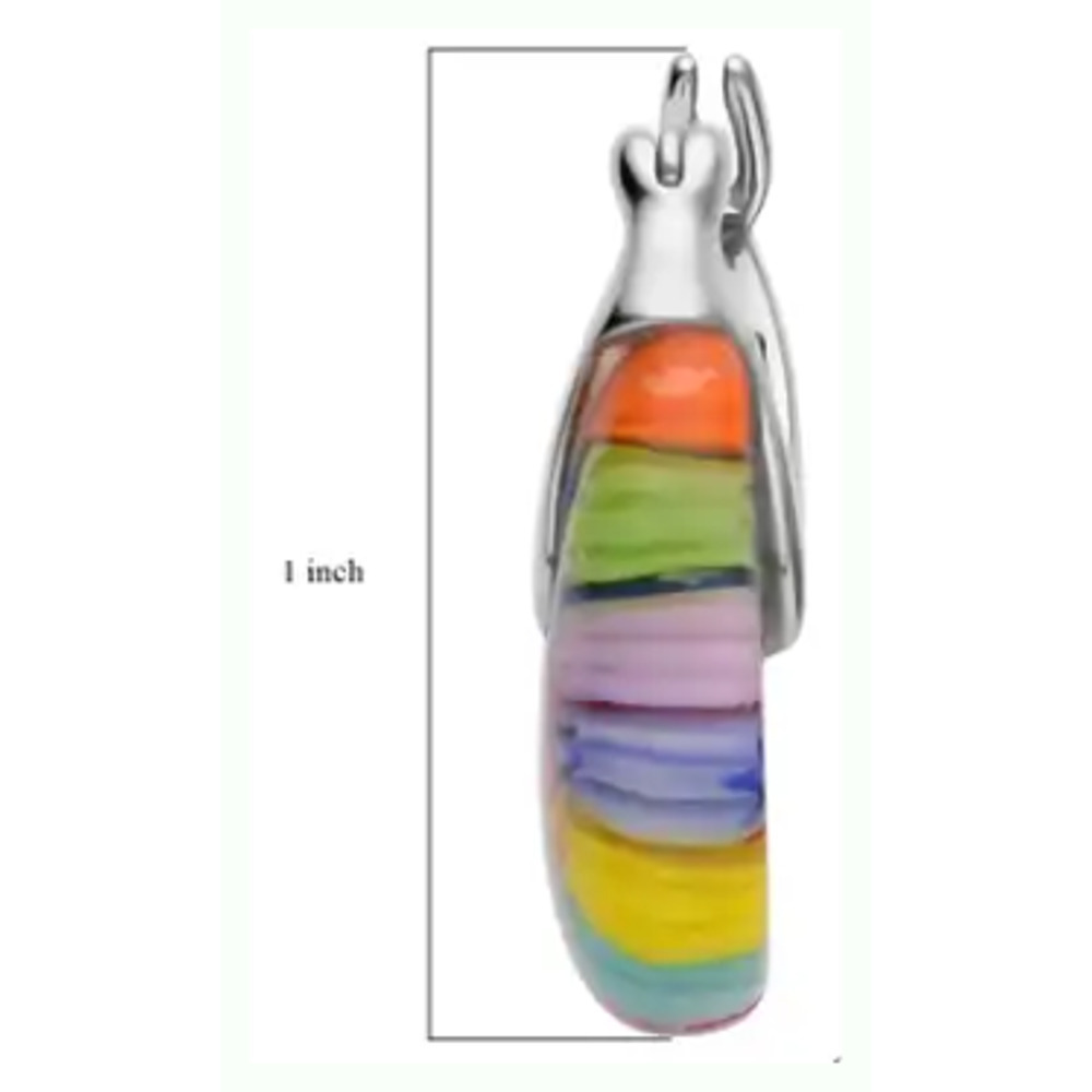 ITALIAN Murano Glass Earrings Floral Flower Silver Multi Colored NEW Colorful - Picture 8 of 8